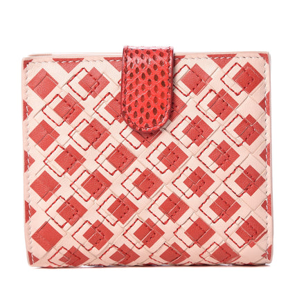 Bottega Veneta Nappa Ayers Cravatteria Motif Intrecciato Mini Wallet Petale Vesuvio 1 of 7