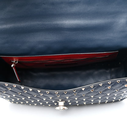 Valentino Garavani Nappa Large Rockstud Spike Shoulder Bag Marine 5 of 11