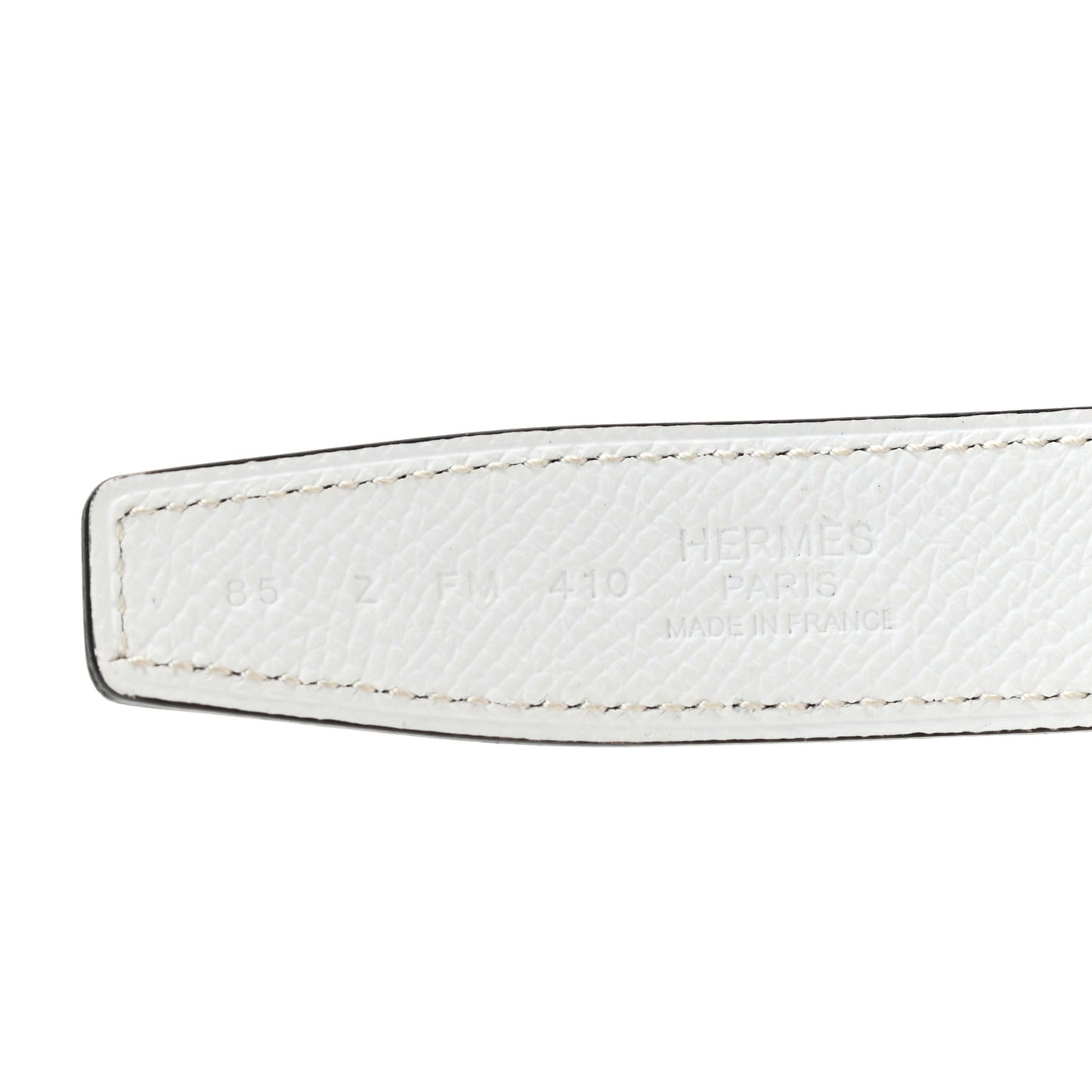 Swift Epsom Enamel 24mm Belt 85 Etain White