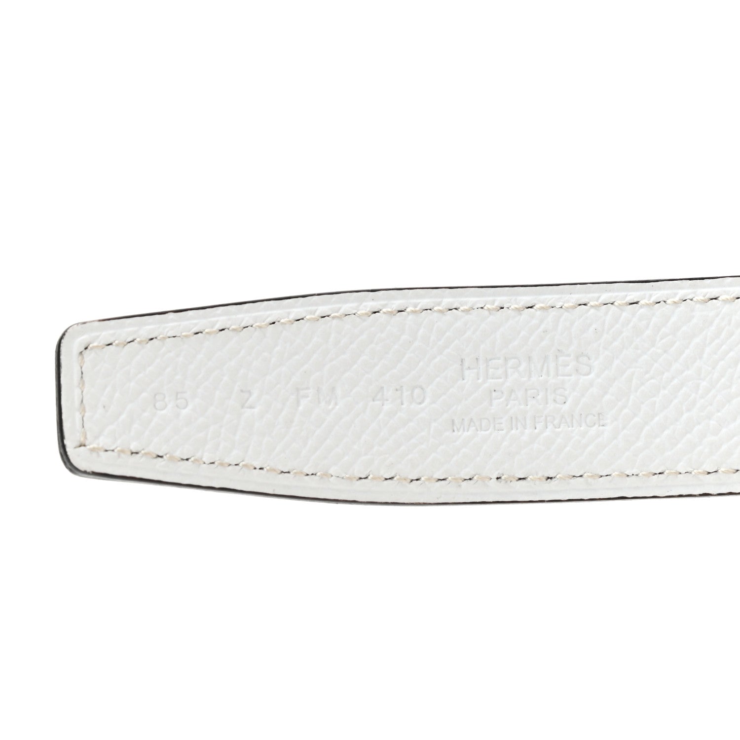 Hermes Swift Epsom Enamel 24mm Belt 85 Etain White 4 of 7