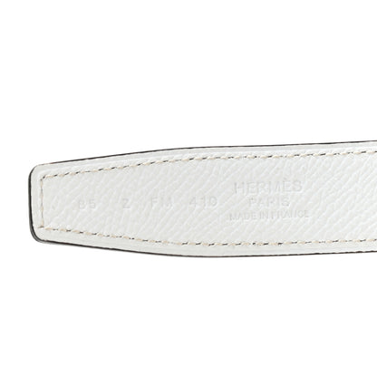 Hermes Swift Epsom Enamel 24mm Belt 85 Etain White 4 of 7
