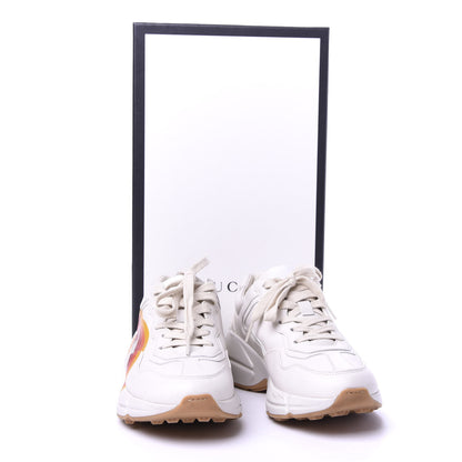 Gucci Calfskin Interlocking G Heart Rhyton Sneakers 35 Mystic White 14 of 14