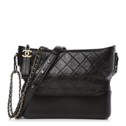 Chanel Aged Calfskin Quilted Medium Gabrielle Hobo Black 1 of 10