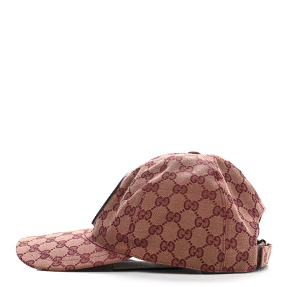 Gucci Monogram Textured Dollar Calfskin Zeno Baseball Hat M Camel Bordeaux 4 of 10
