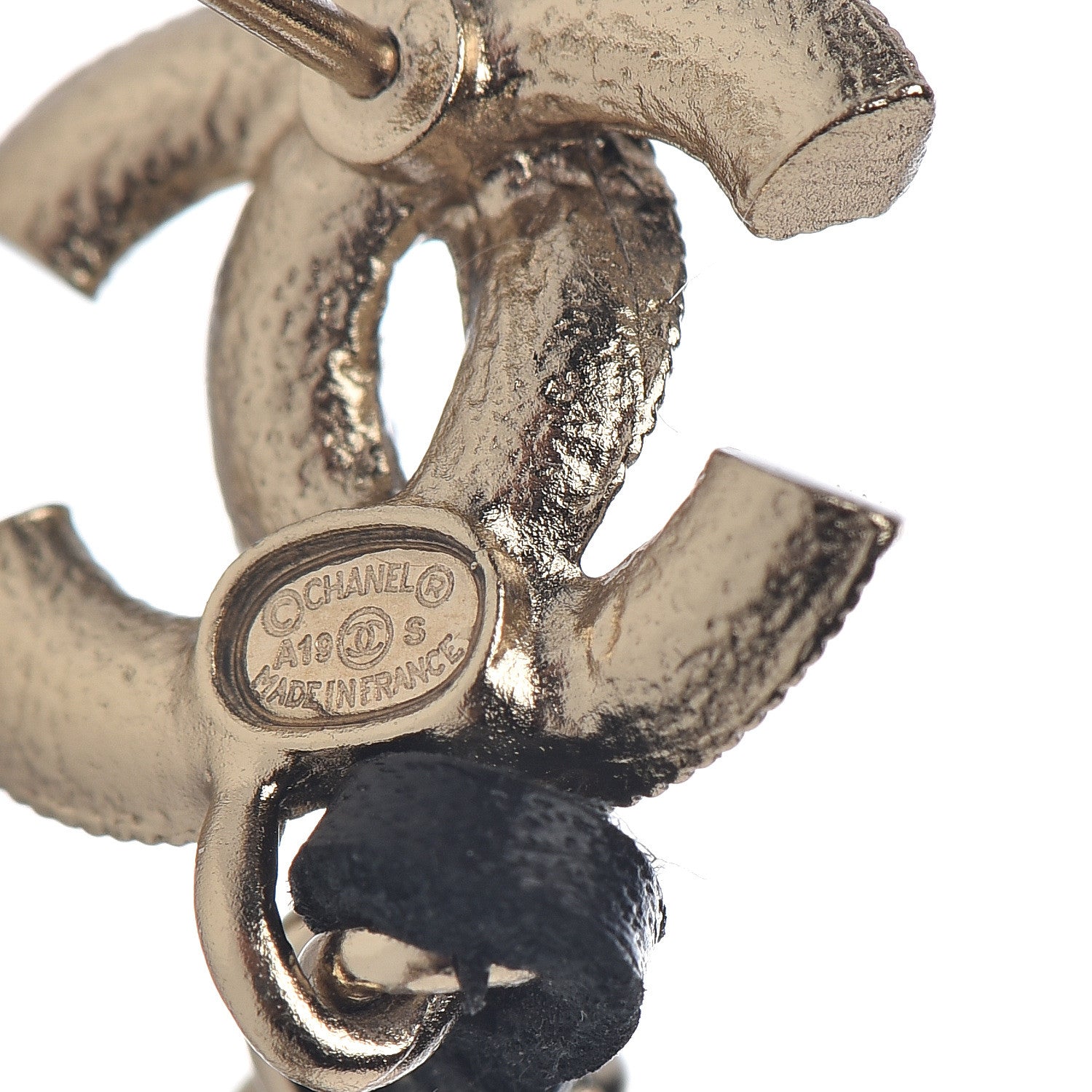 Chanel Lambskin Chain Crystal Pearl CC Drop Earrings Gold 4 of 4