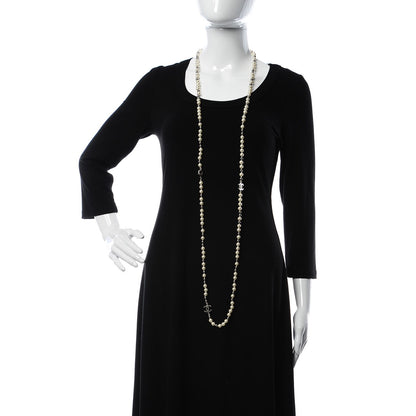 Chanel Pearl Bead CC Long Necklace Silver 2 of 7