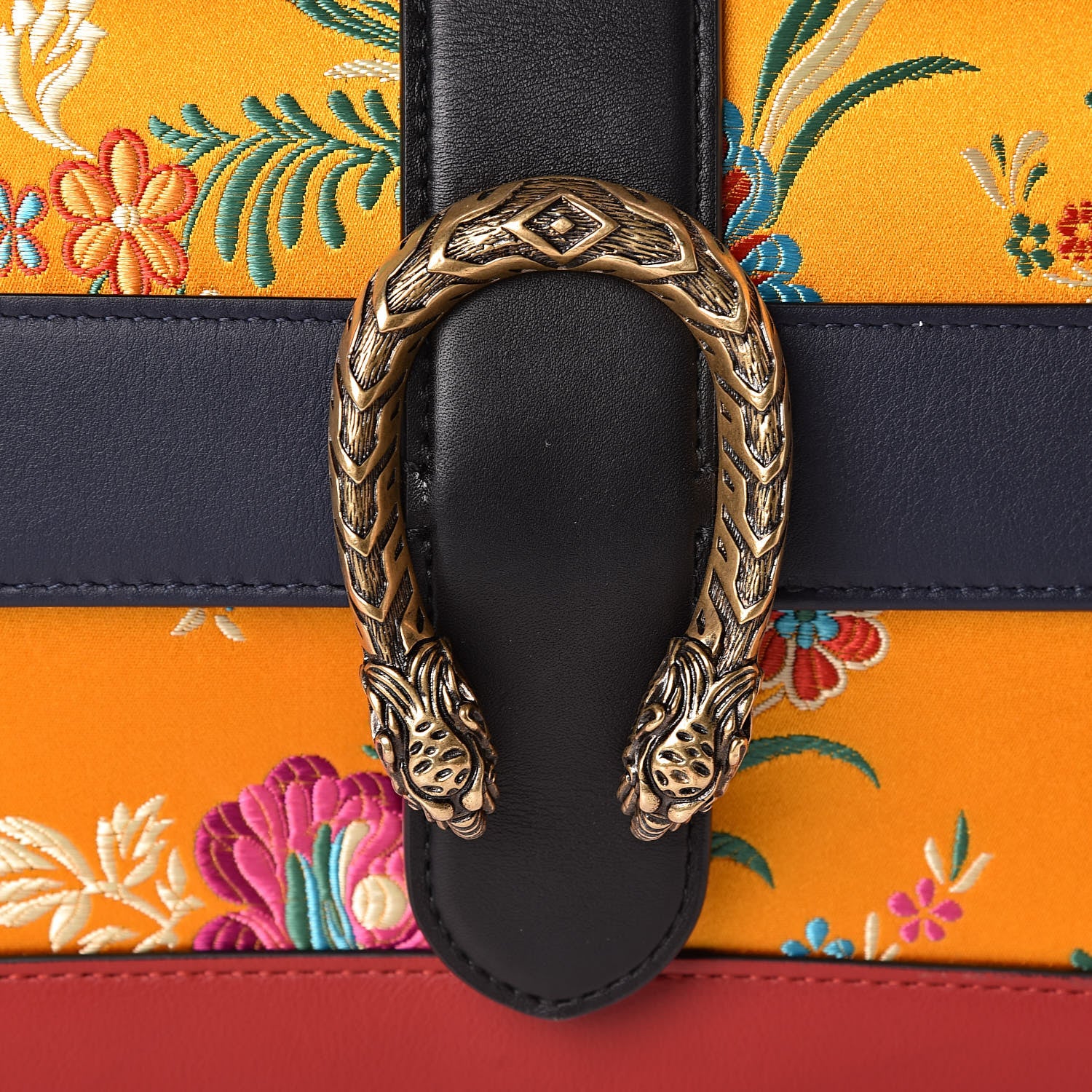 Gucci Satin Calfskin Bamboo Web Tokyo Print Medium Dionysus Top