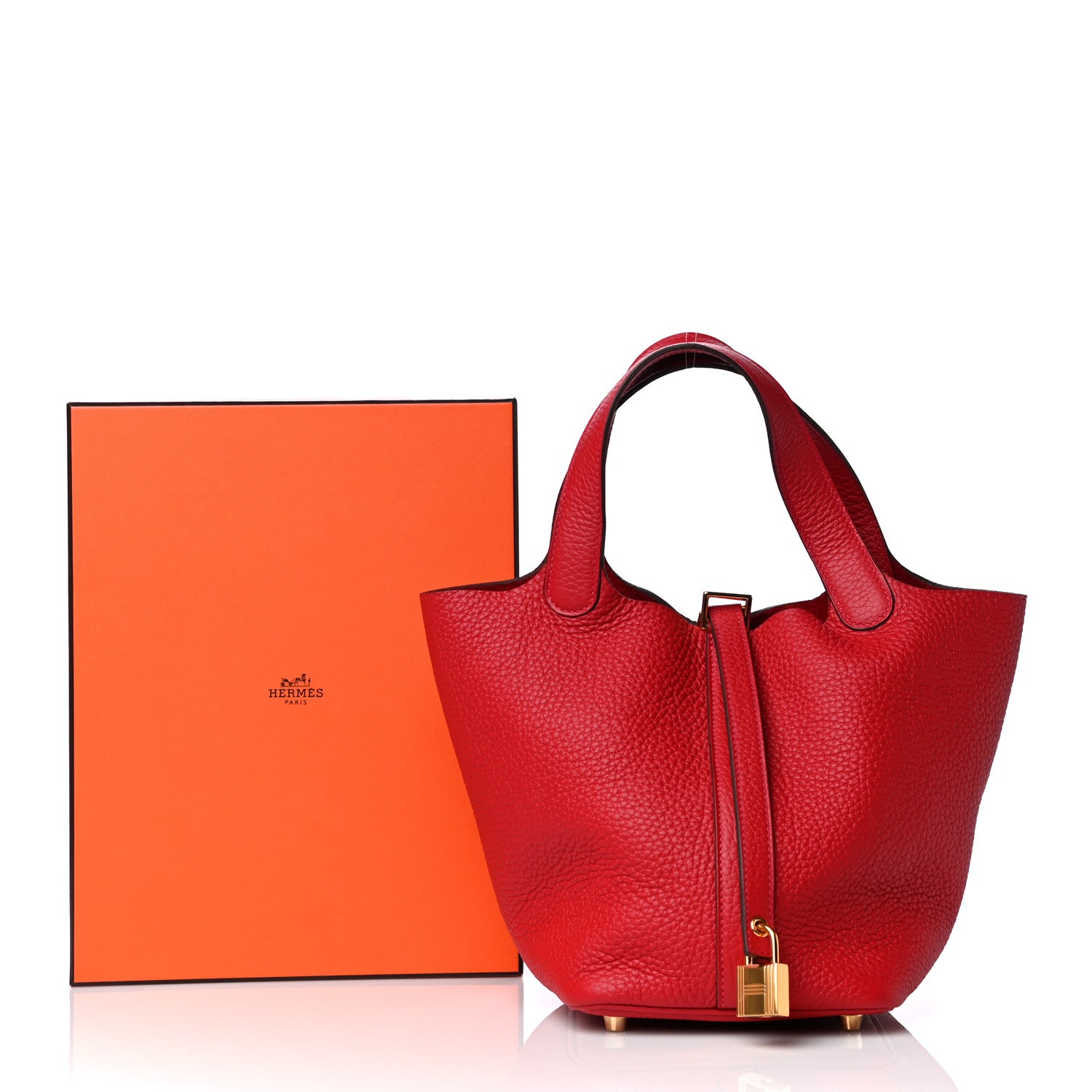 Hermes Taurillon Clemence Picotin Lock 18 PM Rouge Casaque 11 of 11