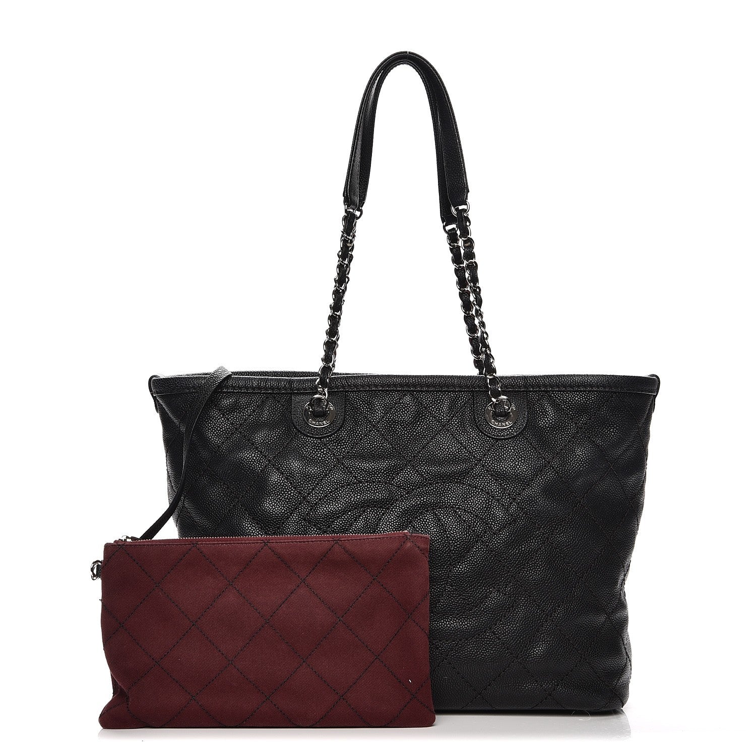 Chanel Grained Calfskin Quilted Small Daily Shopping Tote Black 3 of 8