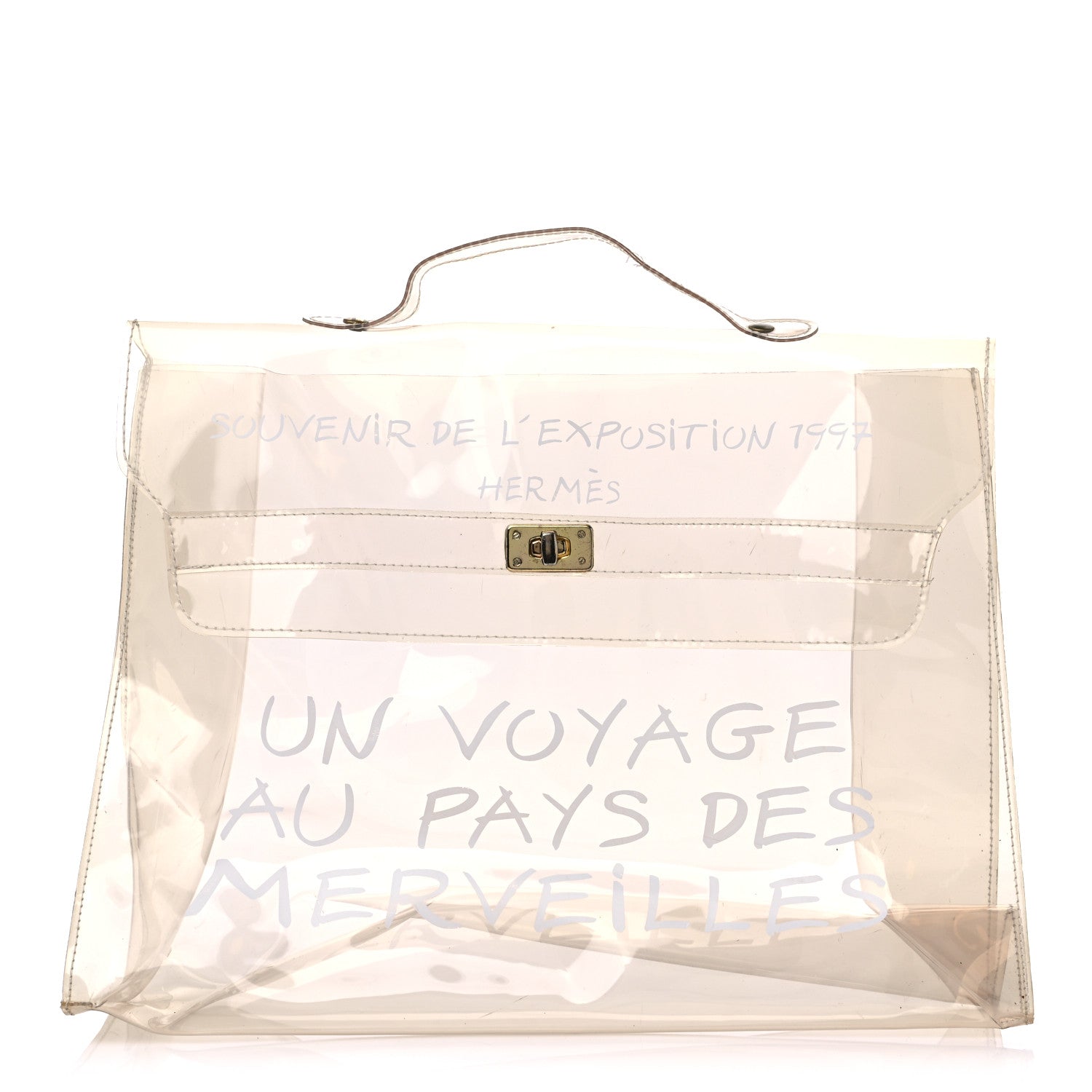 Hermes Vinyl Souvenir De L'Exposition Kelly Transparent 1 of 12
