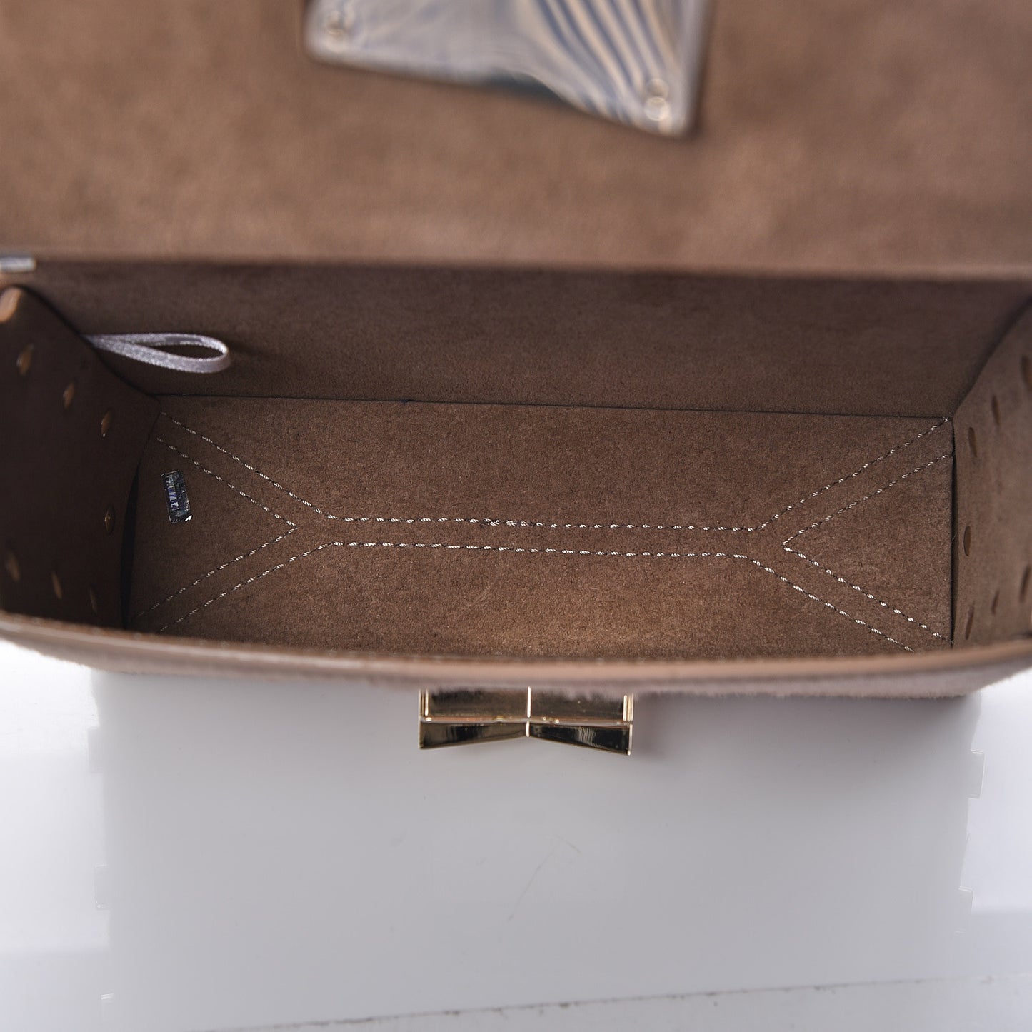 Calf Hair Lockett Petite Shoulder Bag Beige