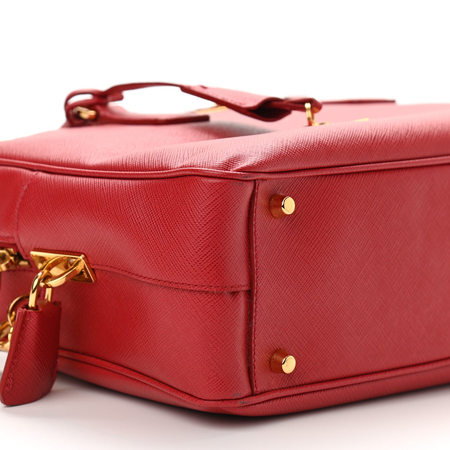 Prada Saffiano Lux Bowler Fuoco 8 of 9