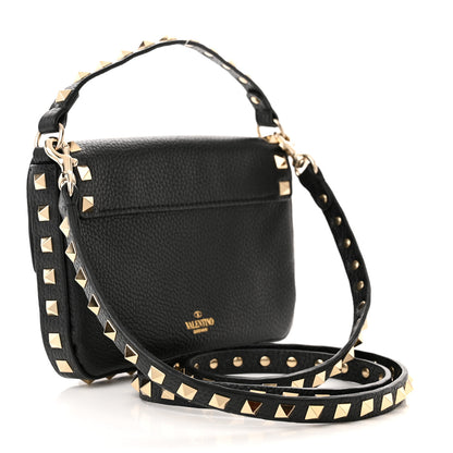 Valentino Garavani Grained Calfskin Rockstud Crossbody Bag Black 3 of 10