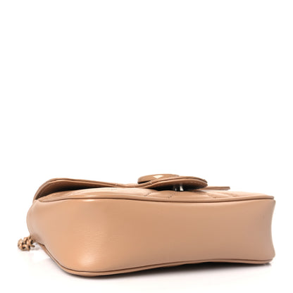 Gucci Calfskin Matelasse Monochrome Super Mini GG Marmont Shoulder Bag Camelia 4 of 10