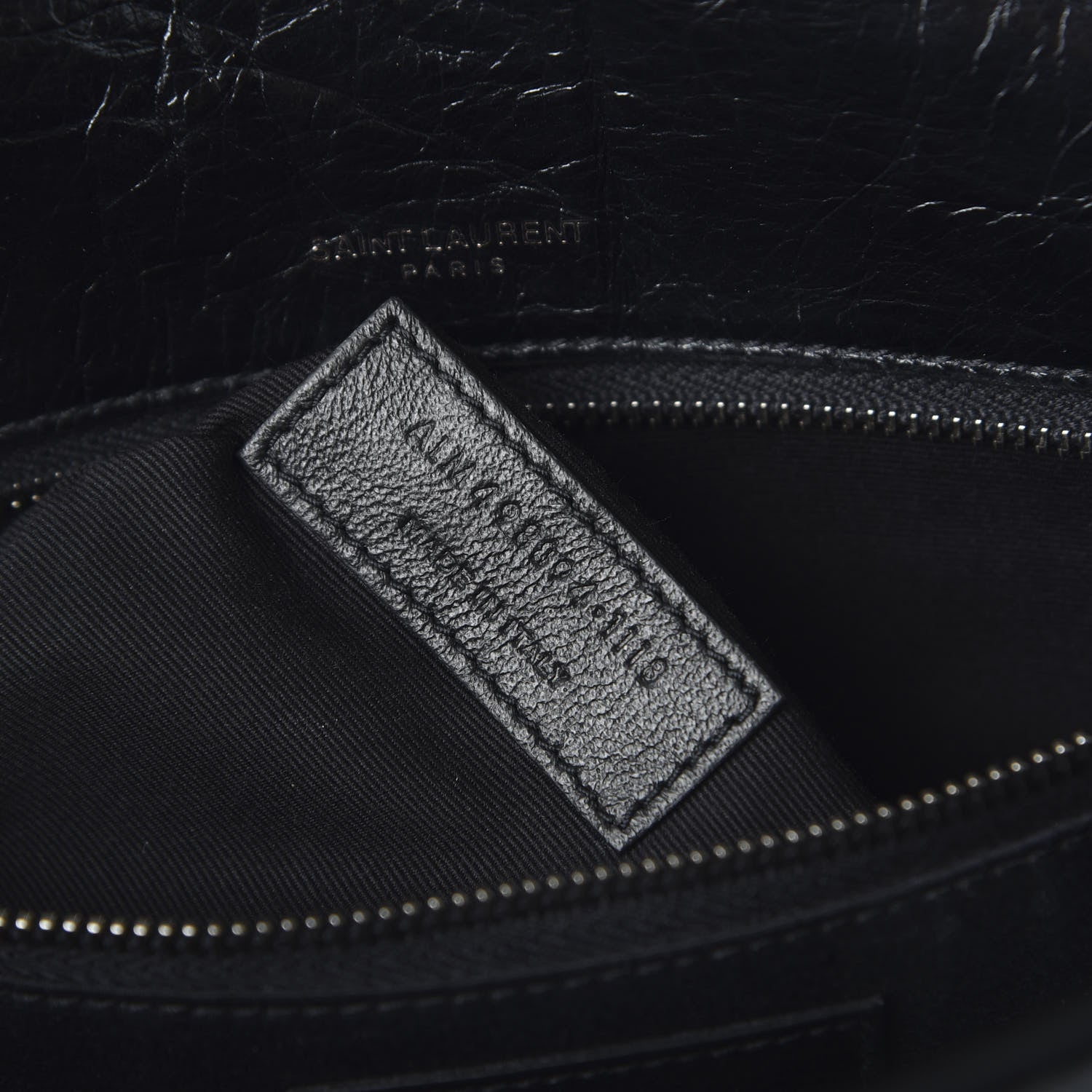 Saint Laurent Crinkled Calfskin Matelasse Monogram Medium Niki Chain Satchel Black 9 of 11