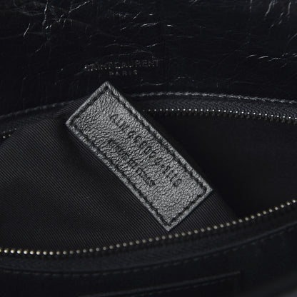 Saint Laurent Crinkled Calfskin Matelasse Monogram Medium Niki Chain Satchel Black 9 of 11