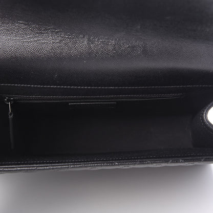 Saint Laurent Grain De Poudre Large Tri-Quilt Monogram Satchel Black 5 of 8