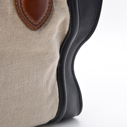 Celine Calfskin Linen Tri-Color Shoulder Luggage Beige 9 of 16