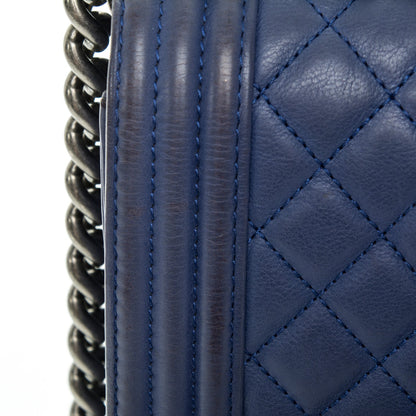 Chanel Calfskin Quilted Large Boy Flap Blue 11 of 14