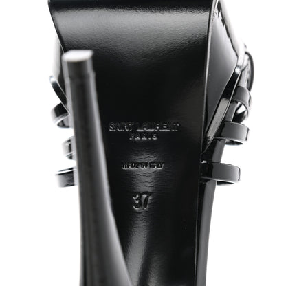 Saint Laurent Patent Platform Criss Cross Sandals 37 Black 6 of 7