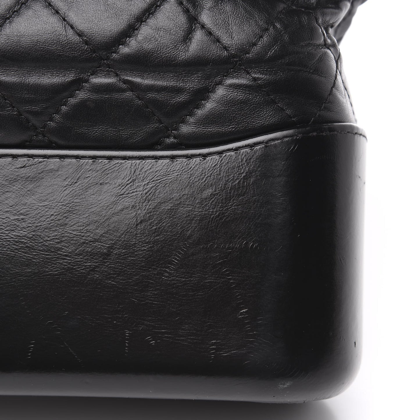 Aged Calfskin Quilted Medium Gabrielle Hobo Black