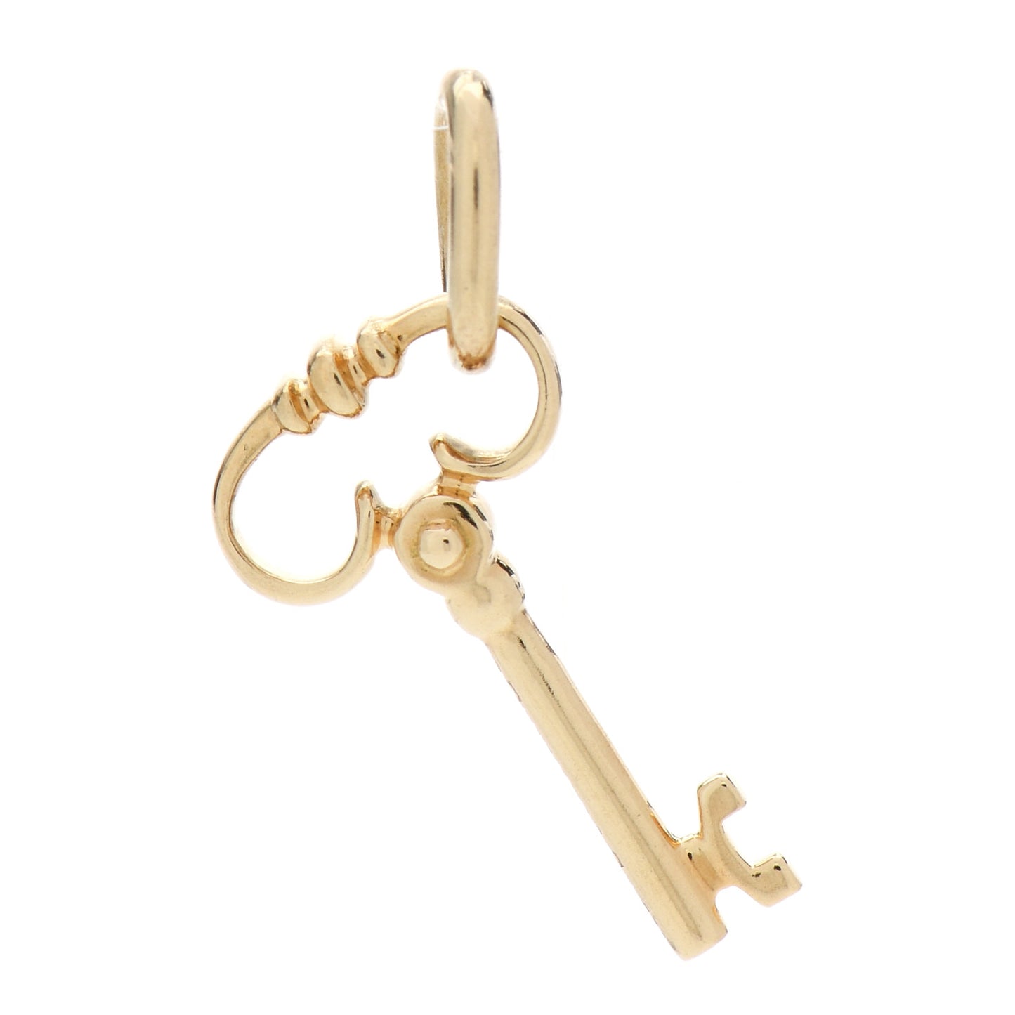 18K Yellow Gold Diamond Mini Key Charm