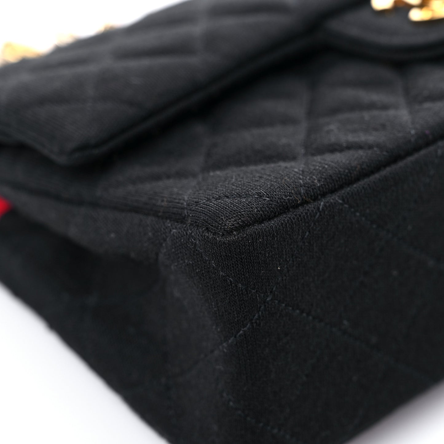 Jersey Quilted Small Double Flap Black