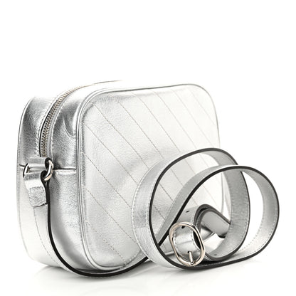 Gucci Metallic Sakai Be Green Calfskin Diagonal Stitched Small Blondie Shoulder Bag Silver 3 of 10