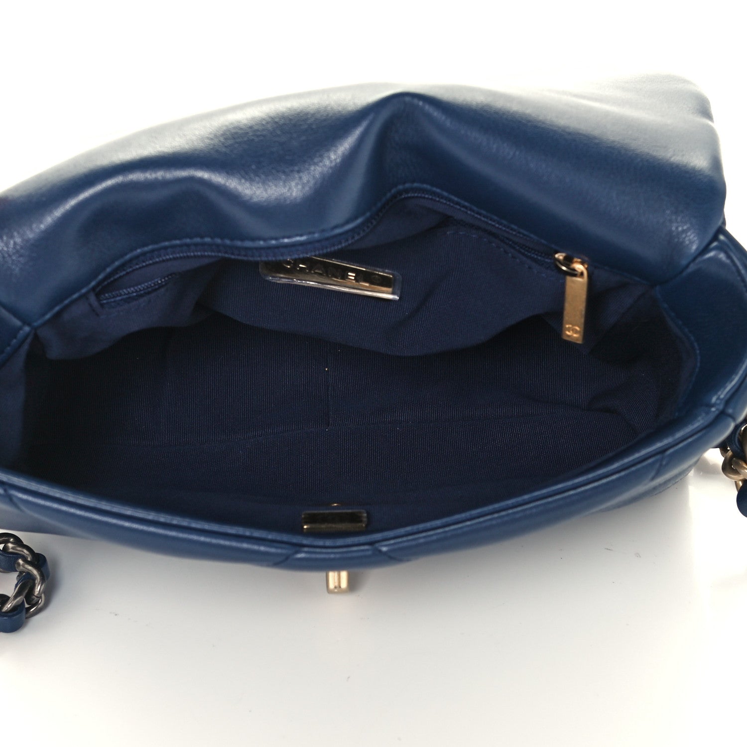 Chanel Lambskin Quilted Medium Chanel 19 Flap Navy Blue 5 of 11