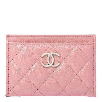 Chanel Iridescent Caviar Quilted Card Holder Pink 1 of 9