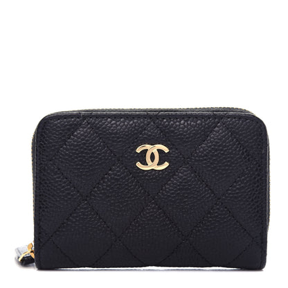 Chanel Caviar Quilted Zip Coin Purse Black 1 of 8