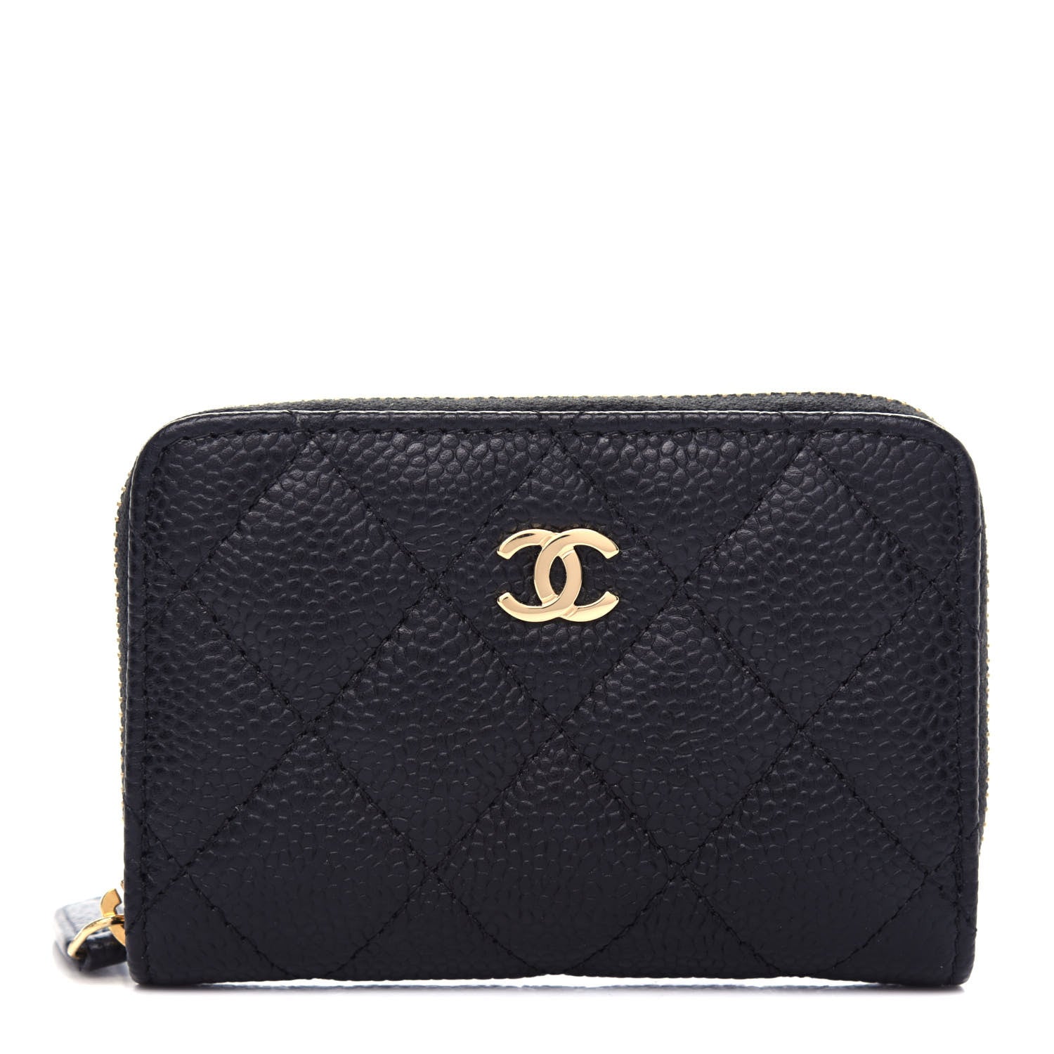 Chanel Caviar Quilted Zip Coin Purse Black 1 of 8