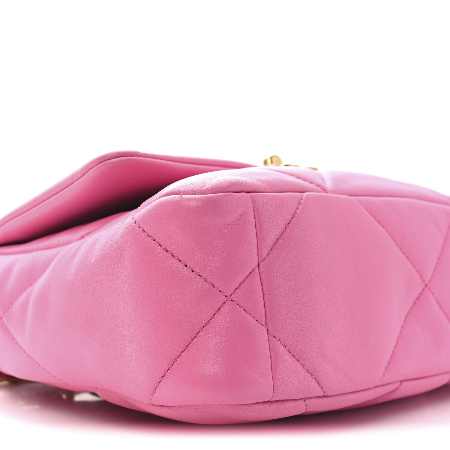 Chanel Shiny Lambskin Quilted Medium Chanel 19 Flap Neon Pink 9 of 11