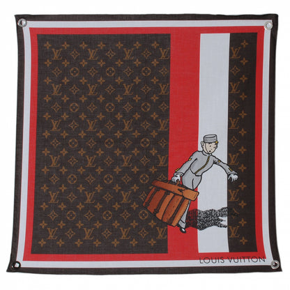 Louis Vuitton Cotton Monogram Groom Bandana Scarf Red 2 of 4