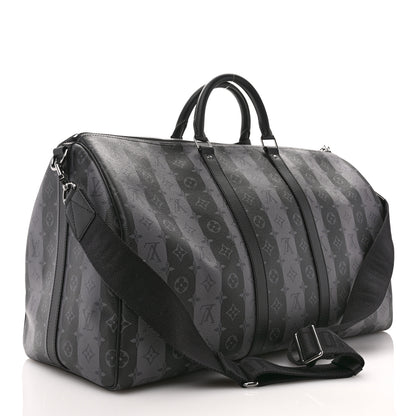 Louis Vuitton X NIGO Monogram Eclipse Stripes LV Keepall Bandouliere 50 2 of 8
