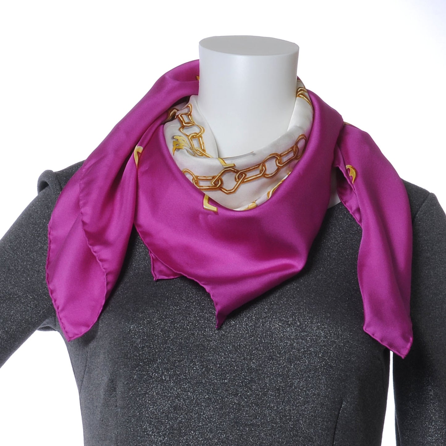 Silk Monogram Charms Silk Scarf