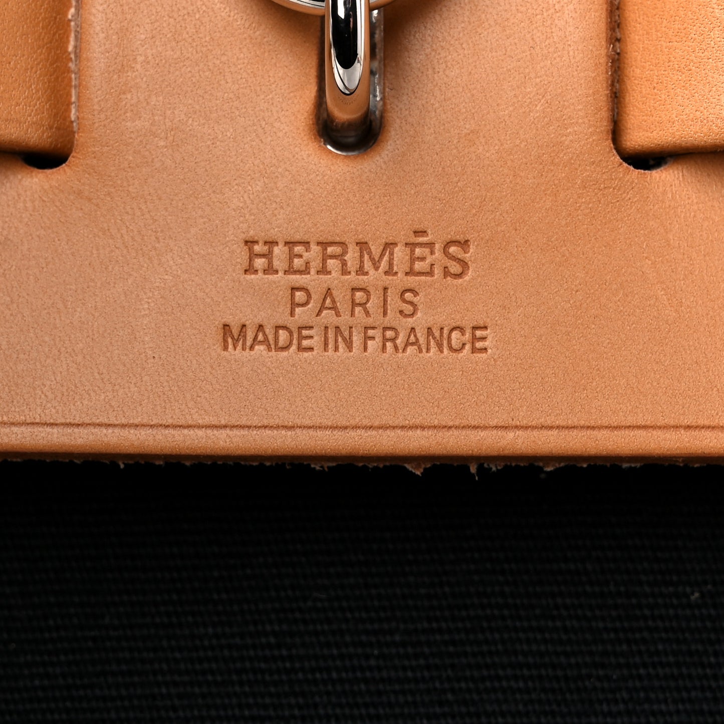 Toile Vache Calfskin Herbag 30 PM Black Natural