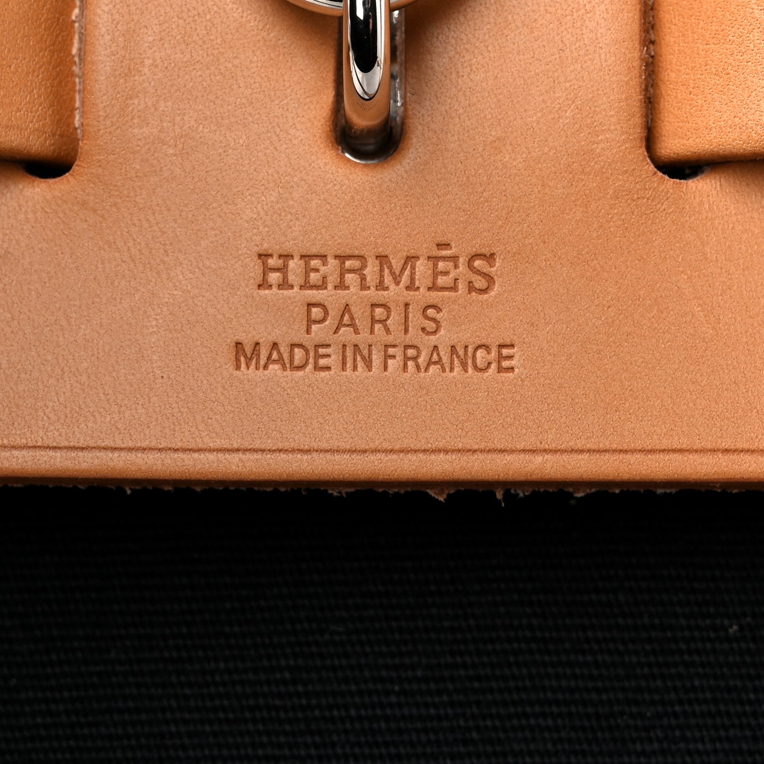 Hermes Toile Vache Calfskin Herbag 30 PM Black Natural 7 of 14