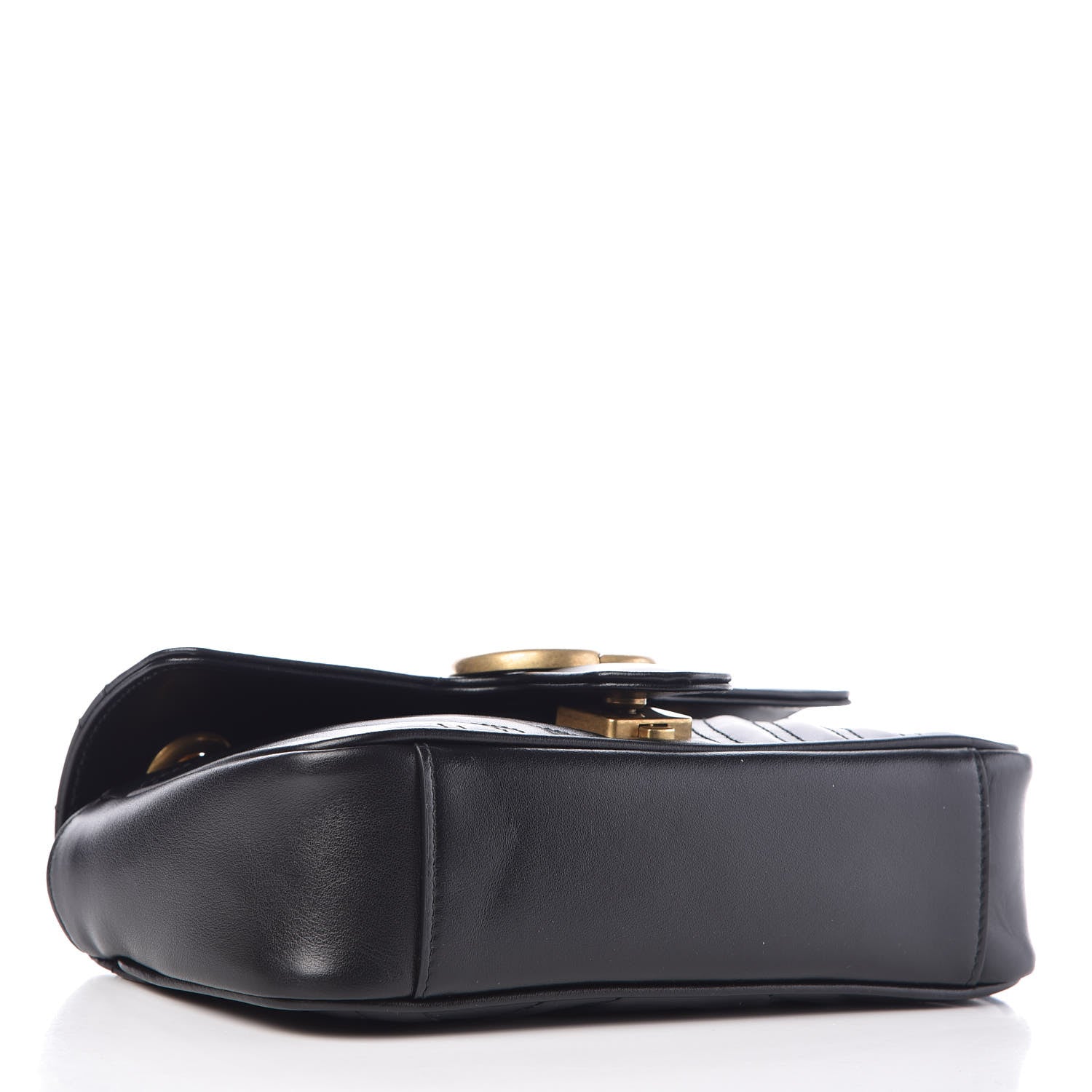 Gucci Calfskin Matelasse Mini GG Marmont Shoulder Bag Black 4 of 9