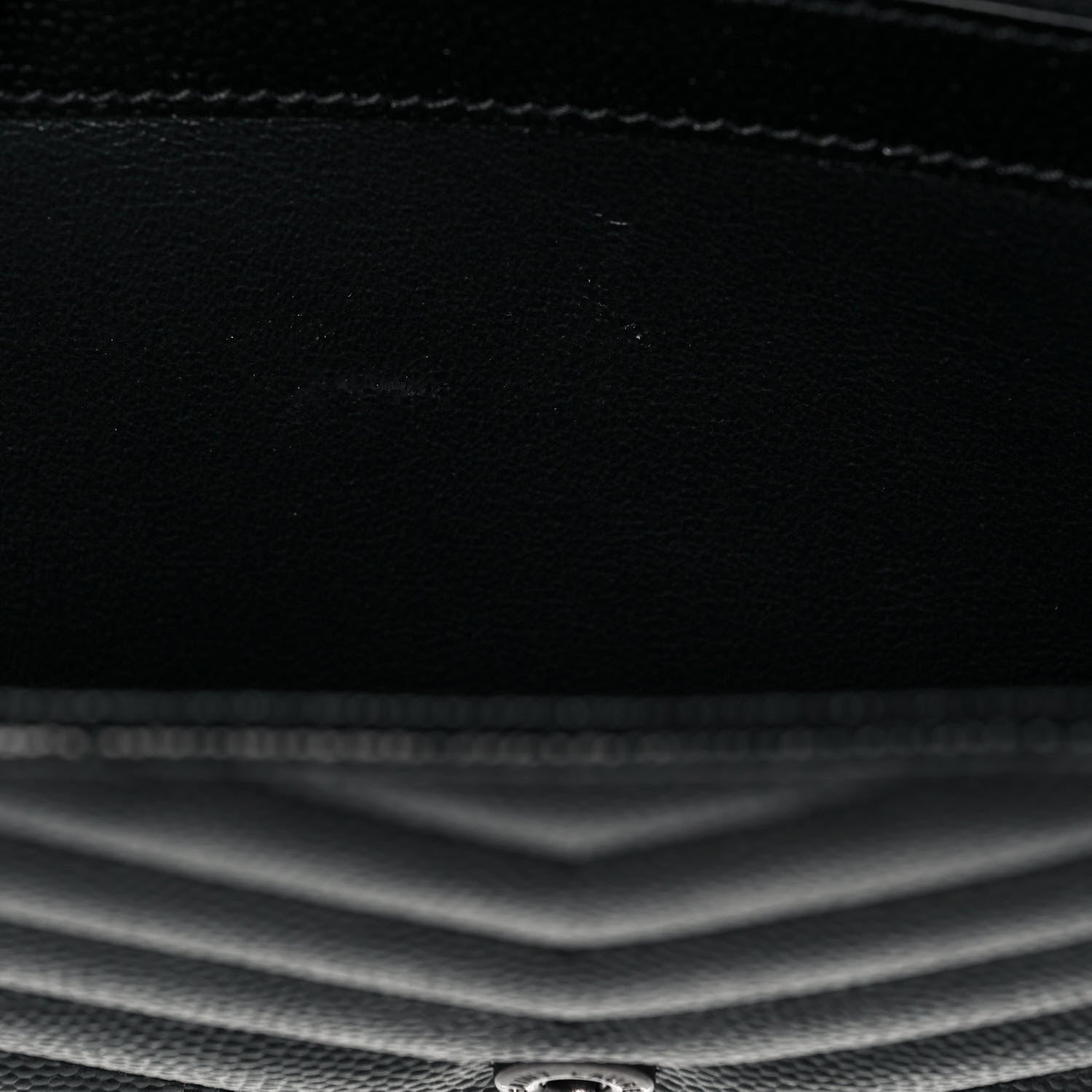 Saint Laurent Grain De Poudre Matelasse Chevron Monogram Chain Wallet Black 12 of 12