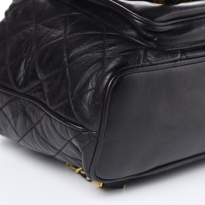 Chanel Lambskin Quilted Drawstring Backpack Black 10 of 14
