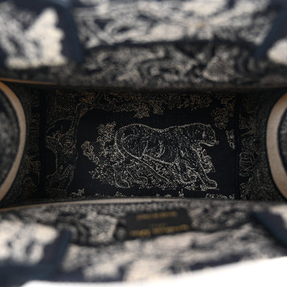 Christian Dior Canvas Embroidered Small Dioriviera Toile De Jouy Book Tote Blue 5 of 11