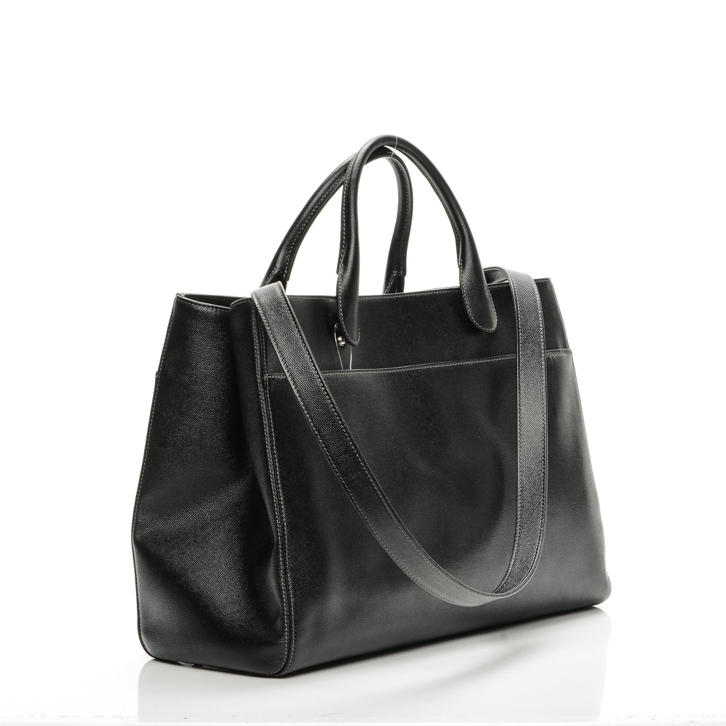 Caviar Large Cerf Executive Shopper Tote Black