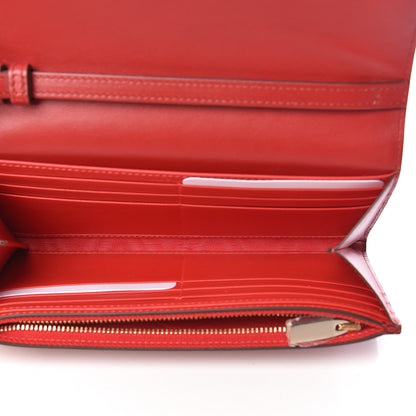 Christian Louboutin Patent Metallic Calfskin Spikes Boudoir Chain Wallet Red 5 of 7