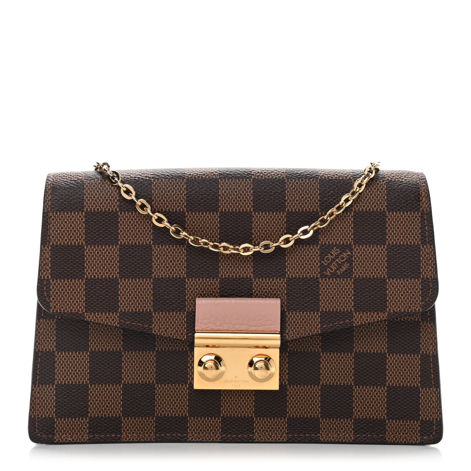 Louis Vuitton Damier Ebene Croisette Chain Wallet Magnolia 1 of 10