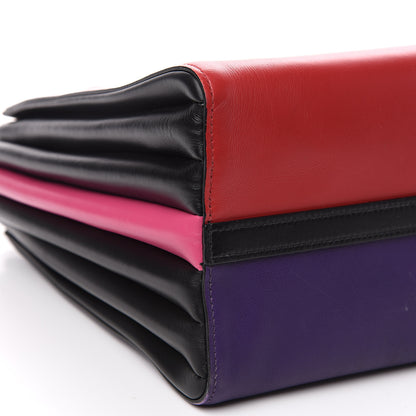 Prada City Calfskin Medium Colorblock Bibliothèque Tote Fuoco Viola Black 6 of 11