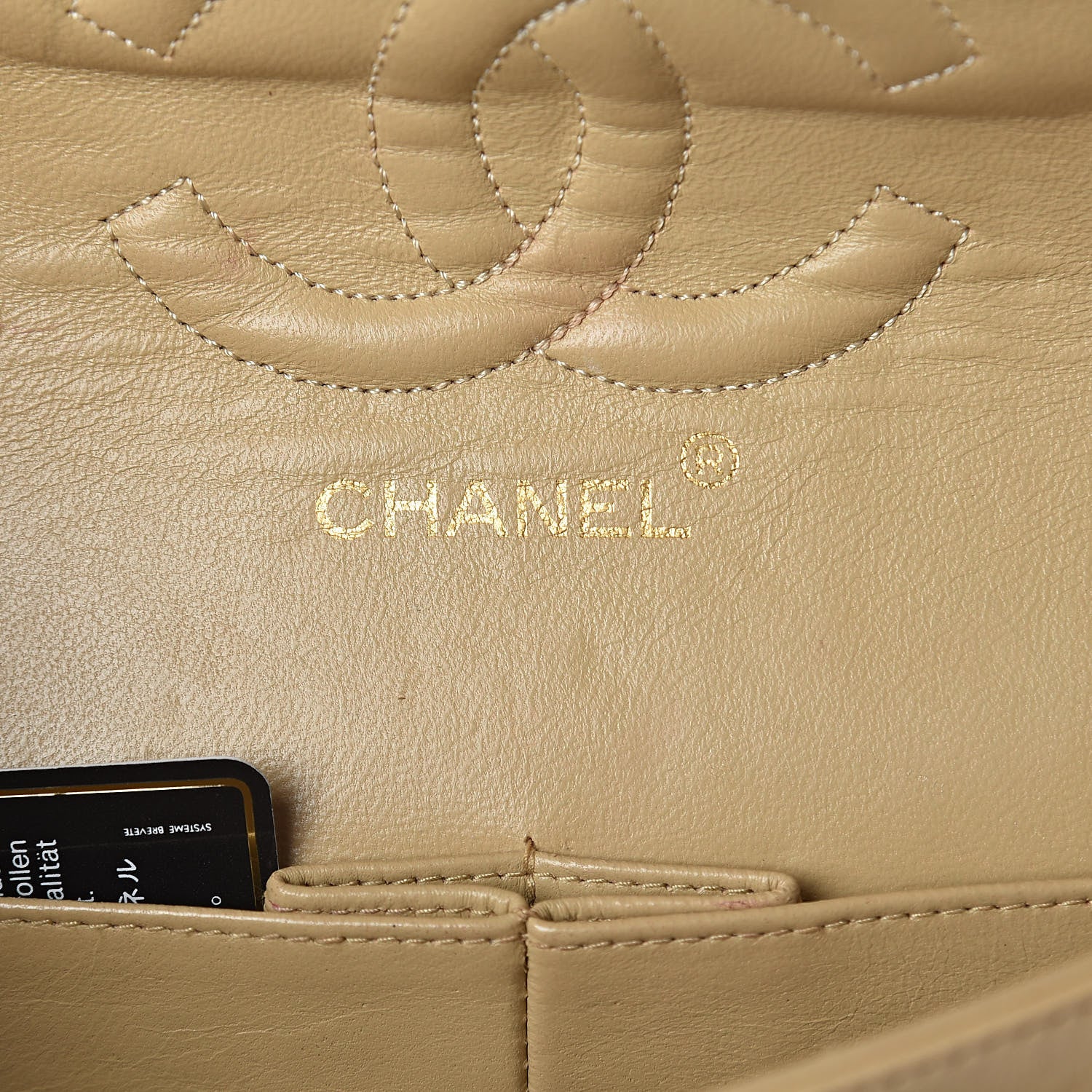 Chanel Lambskin Quilted Medium Double Flap Beige 6 of 10