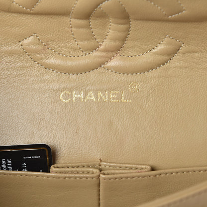 Chanel Lambskin Quilted Medium Double Flap Beige 6 of 10