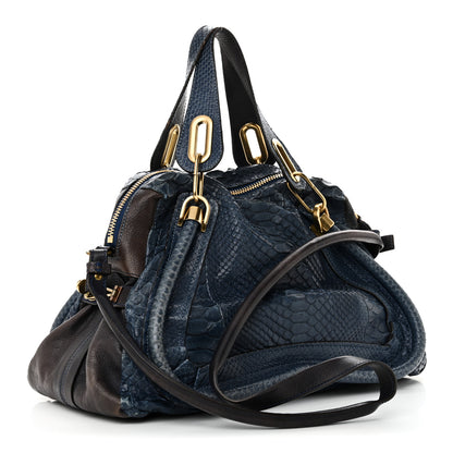 Chloe Snakeskin Medium Paraty Navy 3 of 9