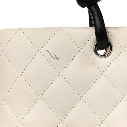 Chanel Calfskin Quilted Medium Cambon Tote White Black 13 of 16